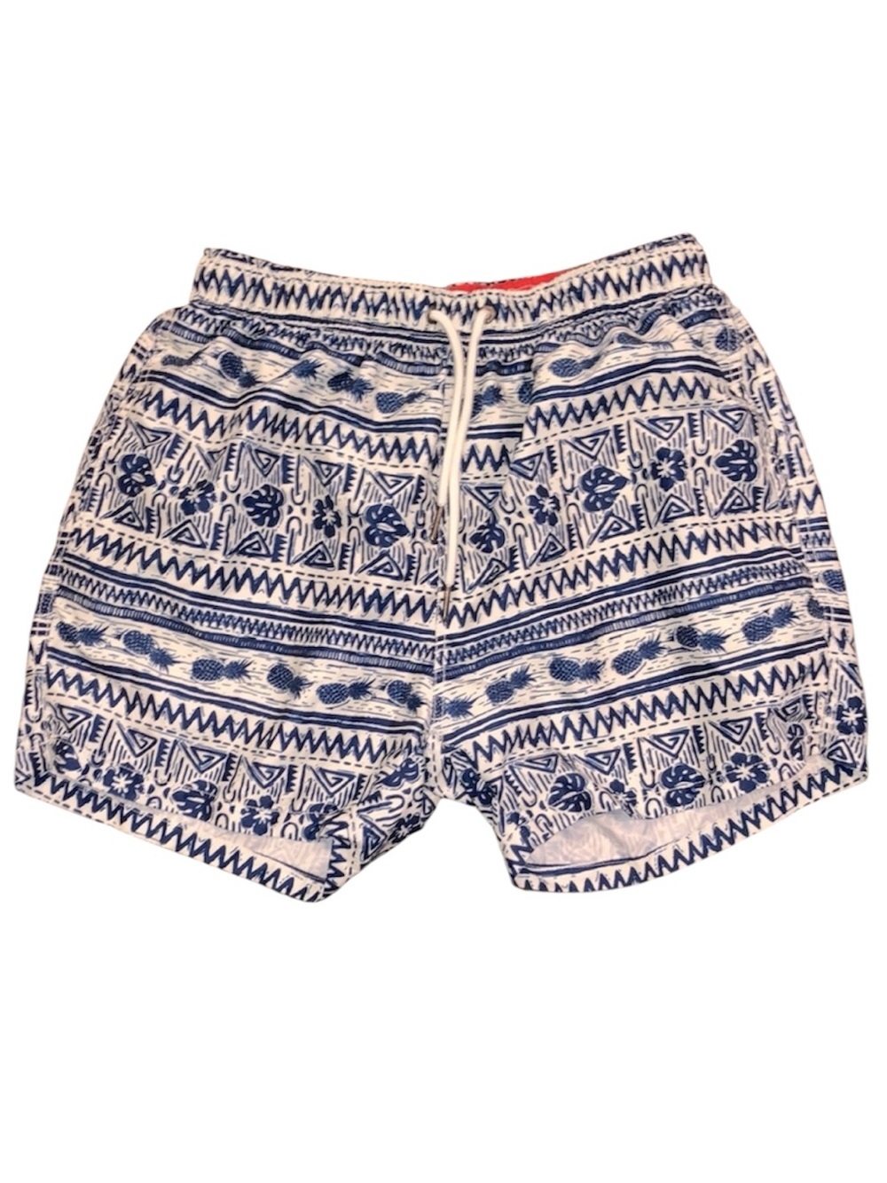 MAAMGIC blue and white pineapple tropical print shorts size medium